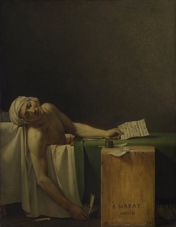 La muerte de Marat (1793) de Jacques-Louis David